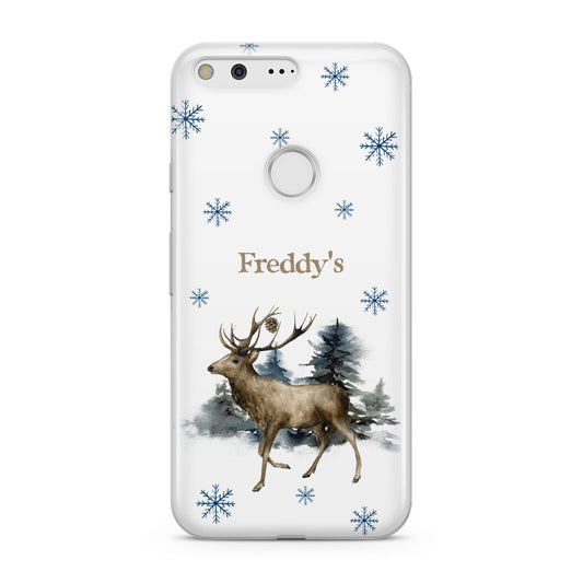 Personalised Name Reindeer Google Pixel Case