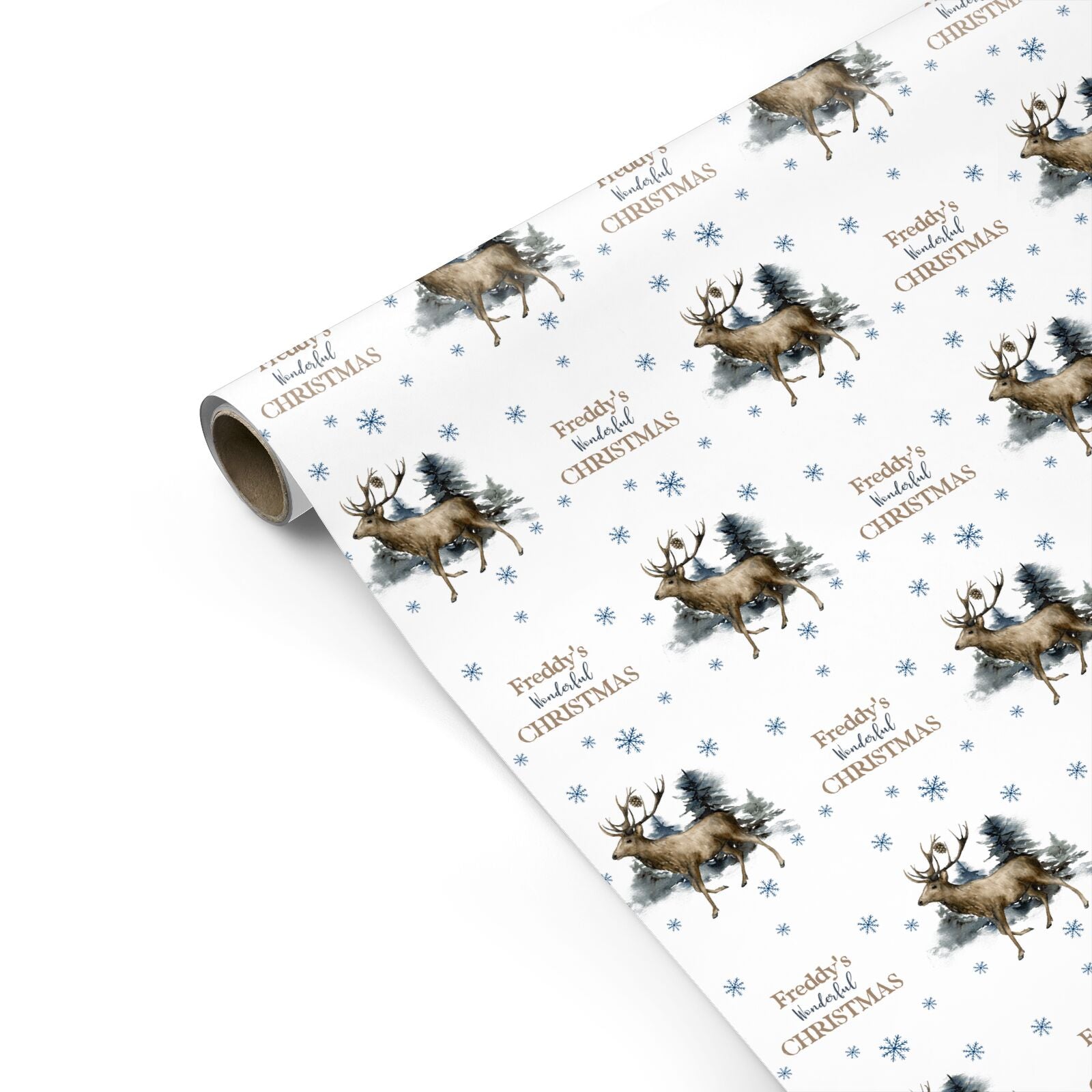 Personalised Name Reindeer Personalised Gift Wrap