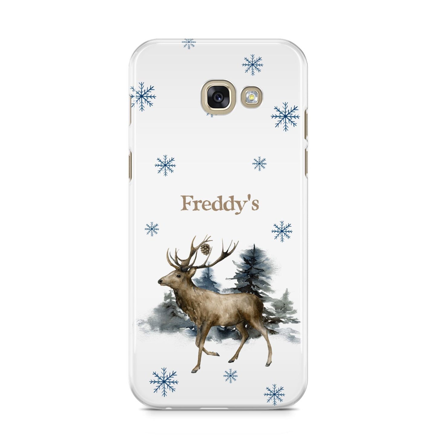 Personalised Name Reindeer Samsung Galaxy A5 2017 Case on gold phone