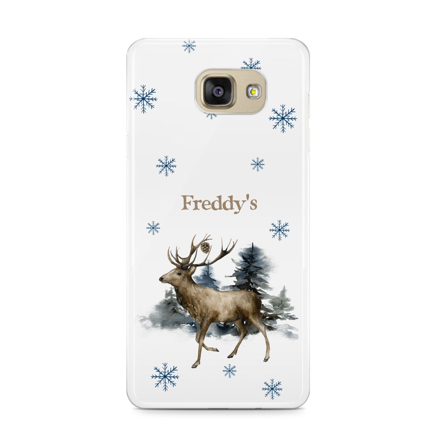 Personalised Name Reindeer Samsung Galaxy A9 2016 Case on gold phone