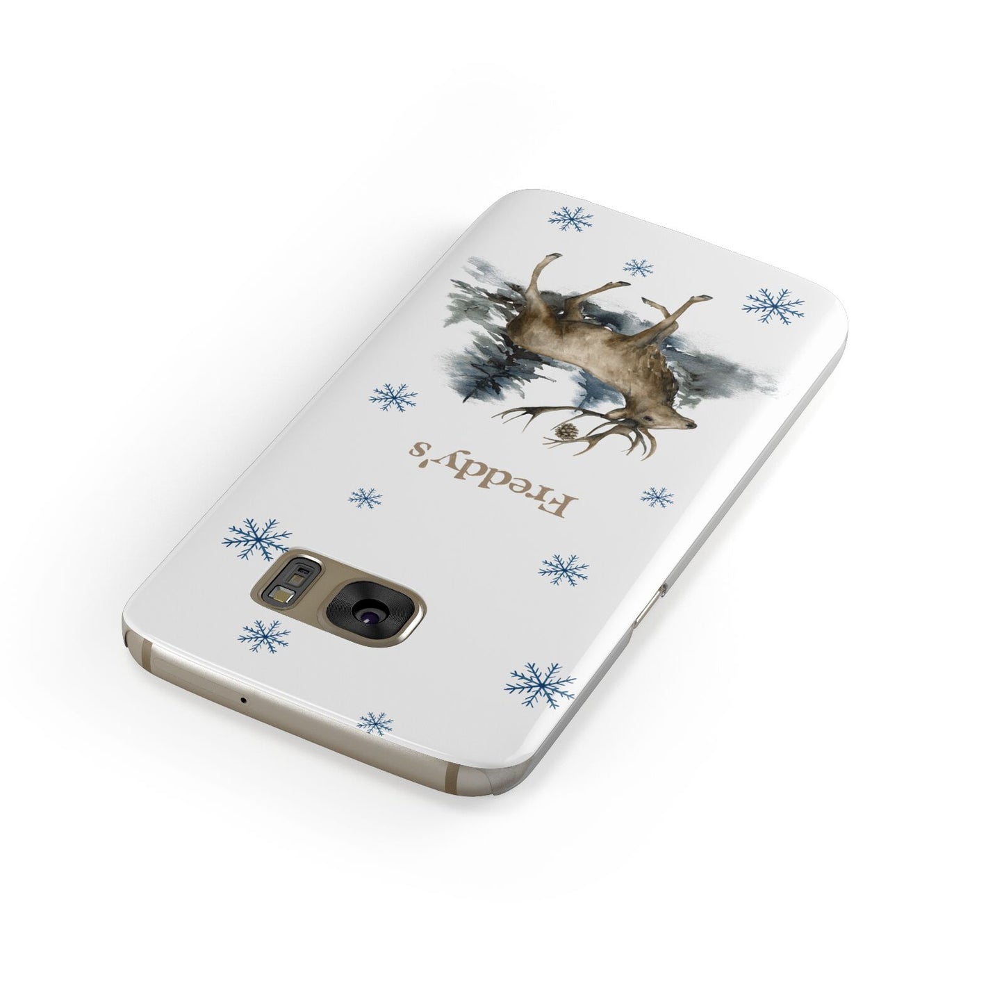 Personalised Name Reindeer Samsung Galaxy Case Front Close Up