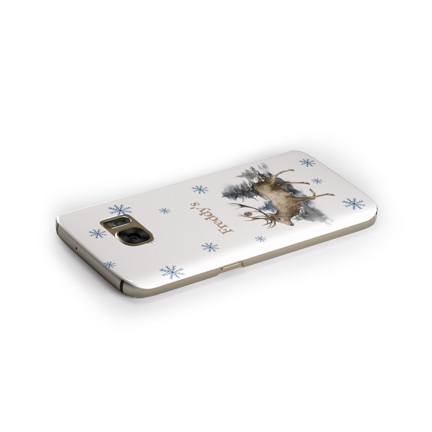 Personalised Name Reindeer Samsung Galaxy Case Side Close Up