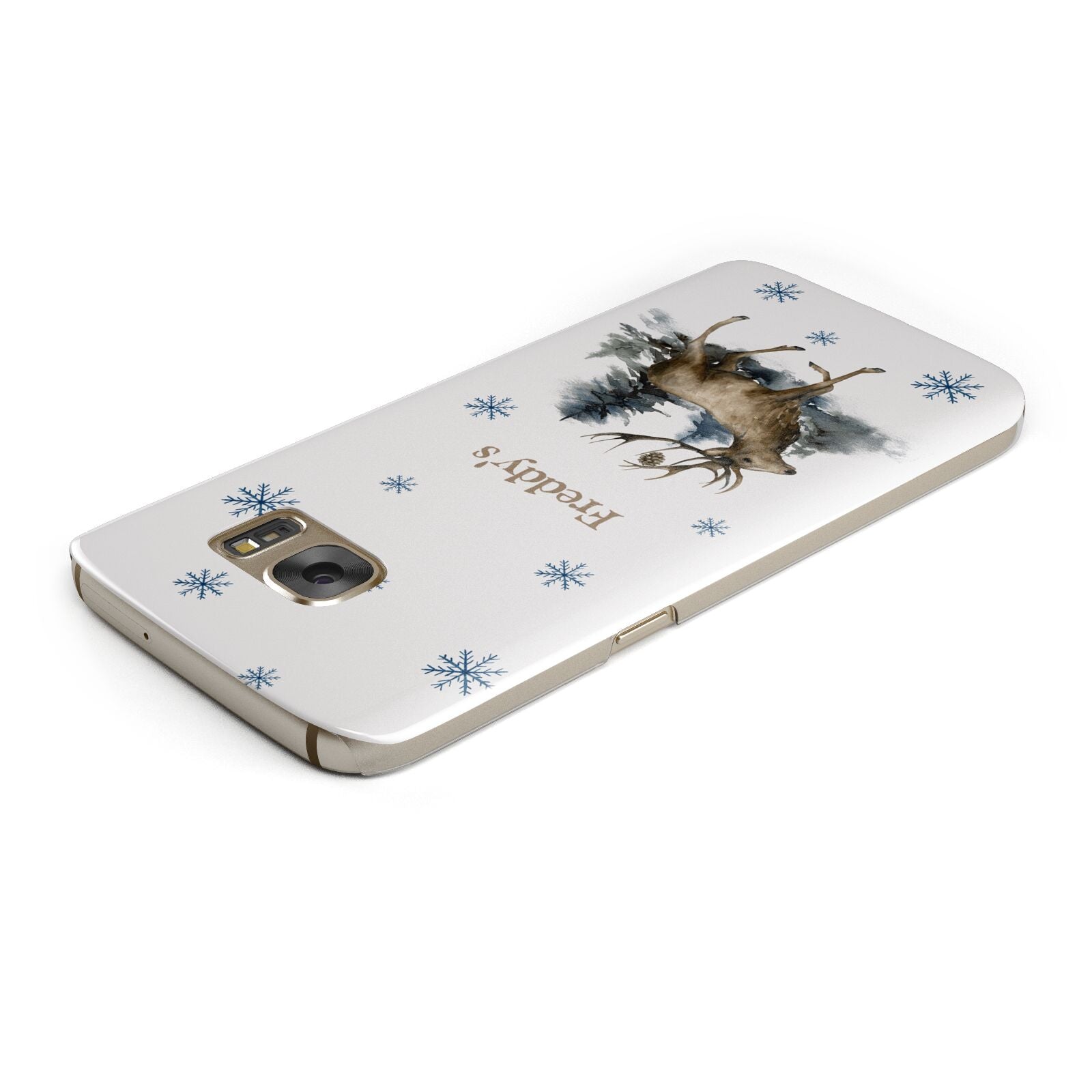 Personalised Name Reindeer Samsung Galaxy Case Top Cutout