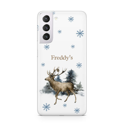 Personalised Name Reindeer Samsung S21 Case