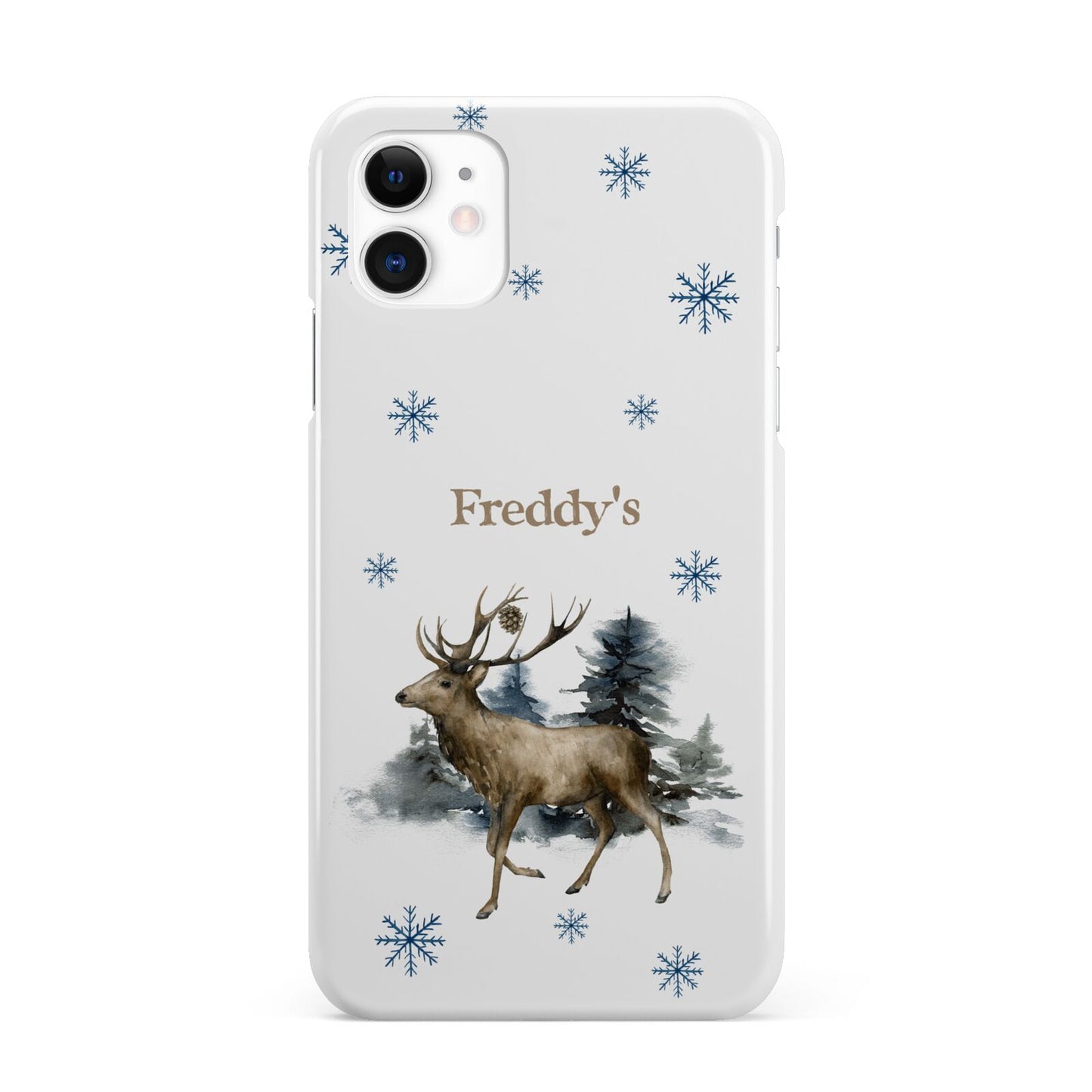 Personalised Name Reindeer iPhone 11 3D Snap Case
