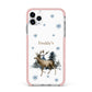 Personalised Name Reindeer iPhone 11 Pro Max Impact Pink Edge Case