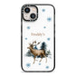 Personalised Name Reindeer iPhone 13 Black Impact Case on Silver phone