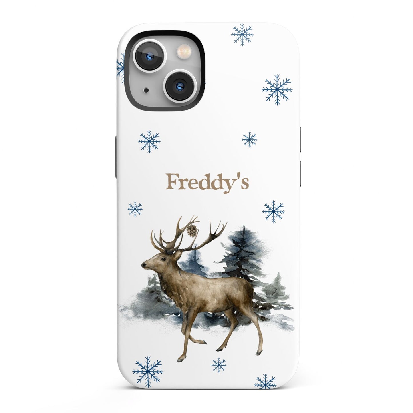 Personalised Name Reindeer iPhone 13 Full Wrap 3D Tough Case