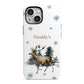 Personalised Name Reindeer iPhone 13 Mini Full Wrap 3D Tough Case