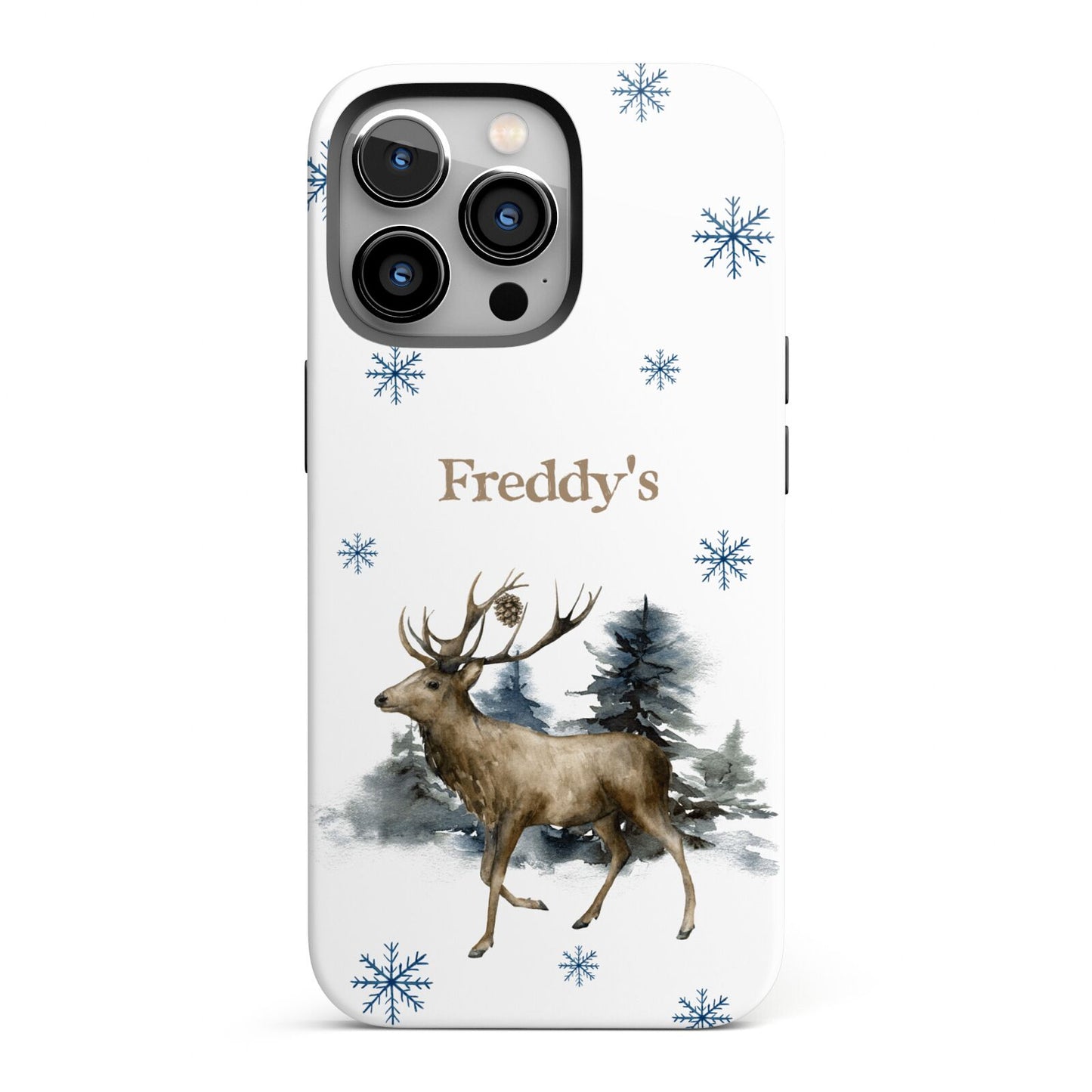 Personalised Name Reindeer iPhone 13 Pro Full Wrap 3D Tough Case