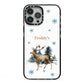Personalised Name Reindeer iPhone 13 Pro Max Black Impact Case on Silver phone