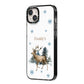 Personalised Name Reindeer iPhone 14 Plus Black Impact Case Side Angle on Silver phone