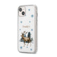 Personalised Name Reindeer iPhone 14 Plus Clear Tough Case Starlight Angled Image