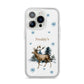 Personalised Name Reindeer iPhone 14 Pro Clear Tough Case Silver