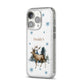 Personalised Name Reindeer iPhone 14 Pro Glitter Tough Case Silver Angled Image