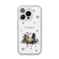 Personalised Name Reindeer iPhone 14 Pro Glitter Tough Case Silver
