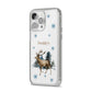 Personalised Name Reindeer iPhone 14 Pro Max Clear Tough Case Silver Angled Image