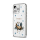 Personalised Name Reindeer iPhone 14 Pro Max Glitter Tough Case Silver Angled Image