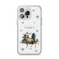 Personalised Name Reindeer iPhone 14 Pro Max Glitter Tough Case Silver