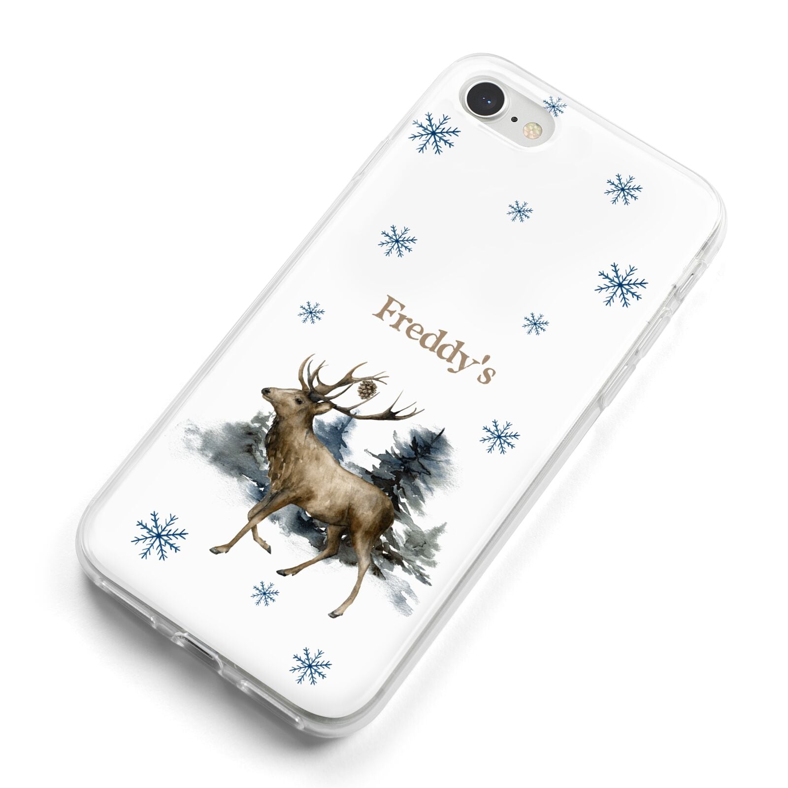 Personalised Name Reindeer iPhone 8 Bumper Case on Silver iPhone Alternative Image
