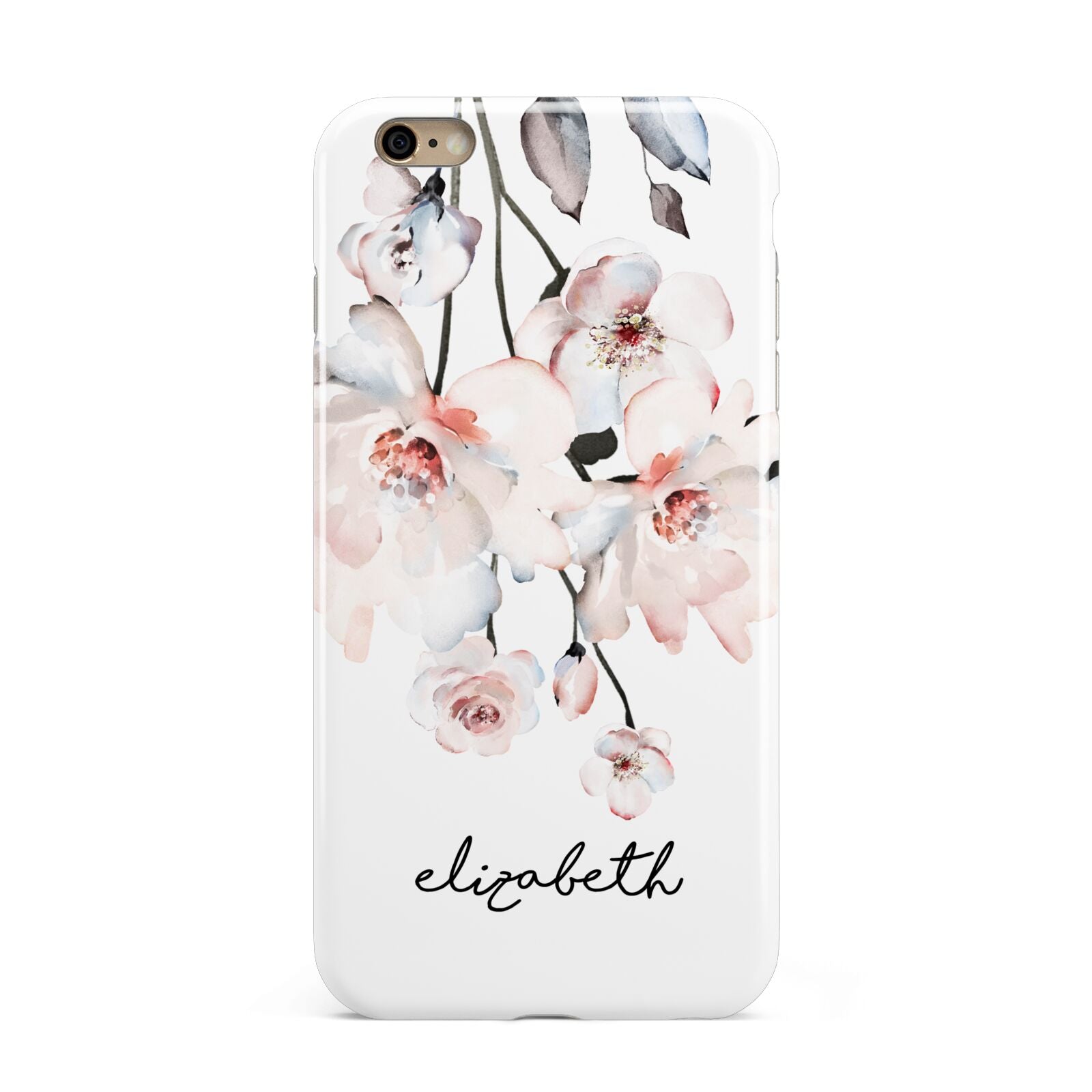 Personalised Name Roses Watercolour Apple iPhone 6 Plus 3D Tough Case