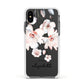 Personalised Name Roses Watercolour Apple iPhone Xs Impact Case White Edge on Black Phone