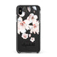 Personalised Name Roses Watercolour Apple iPhone Xs Max Impact Case Black Edge on Black Phone