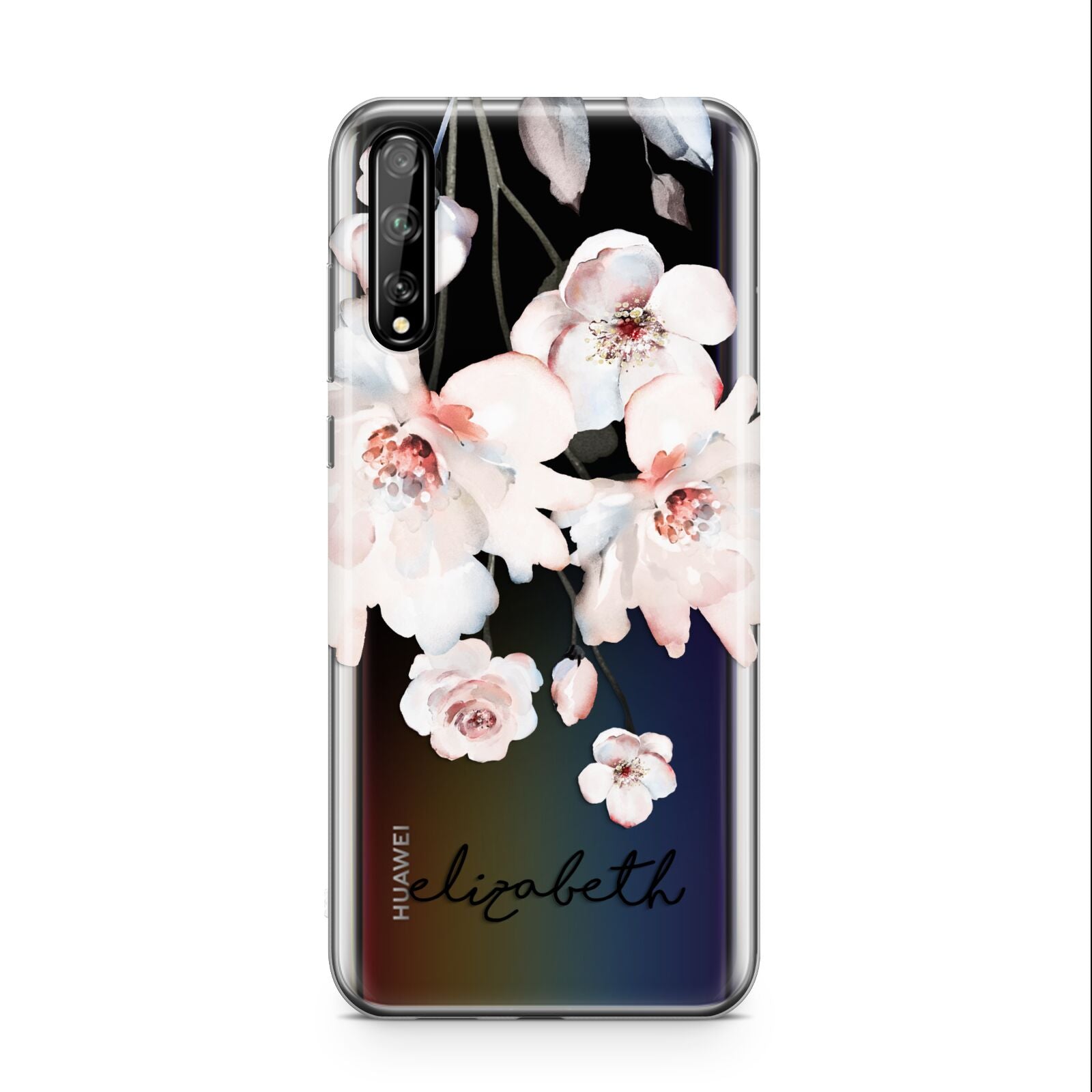 Personalised Name Roses Watercolour Huawei Enjoy 10s Phone Case