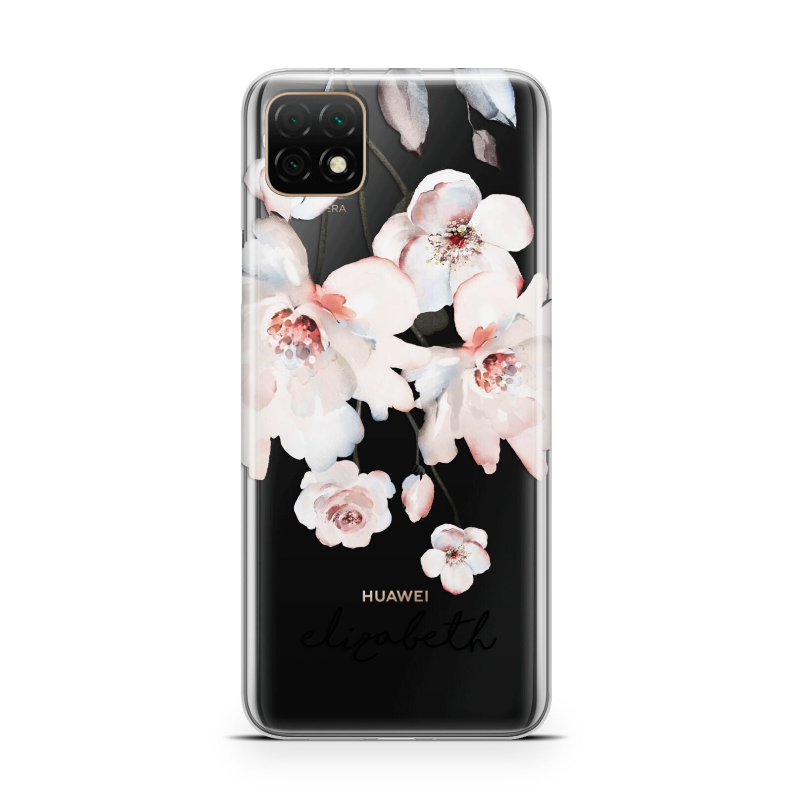 Personalised Name Roses Watercolour Huawei Enjoy 20 Phone Case