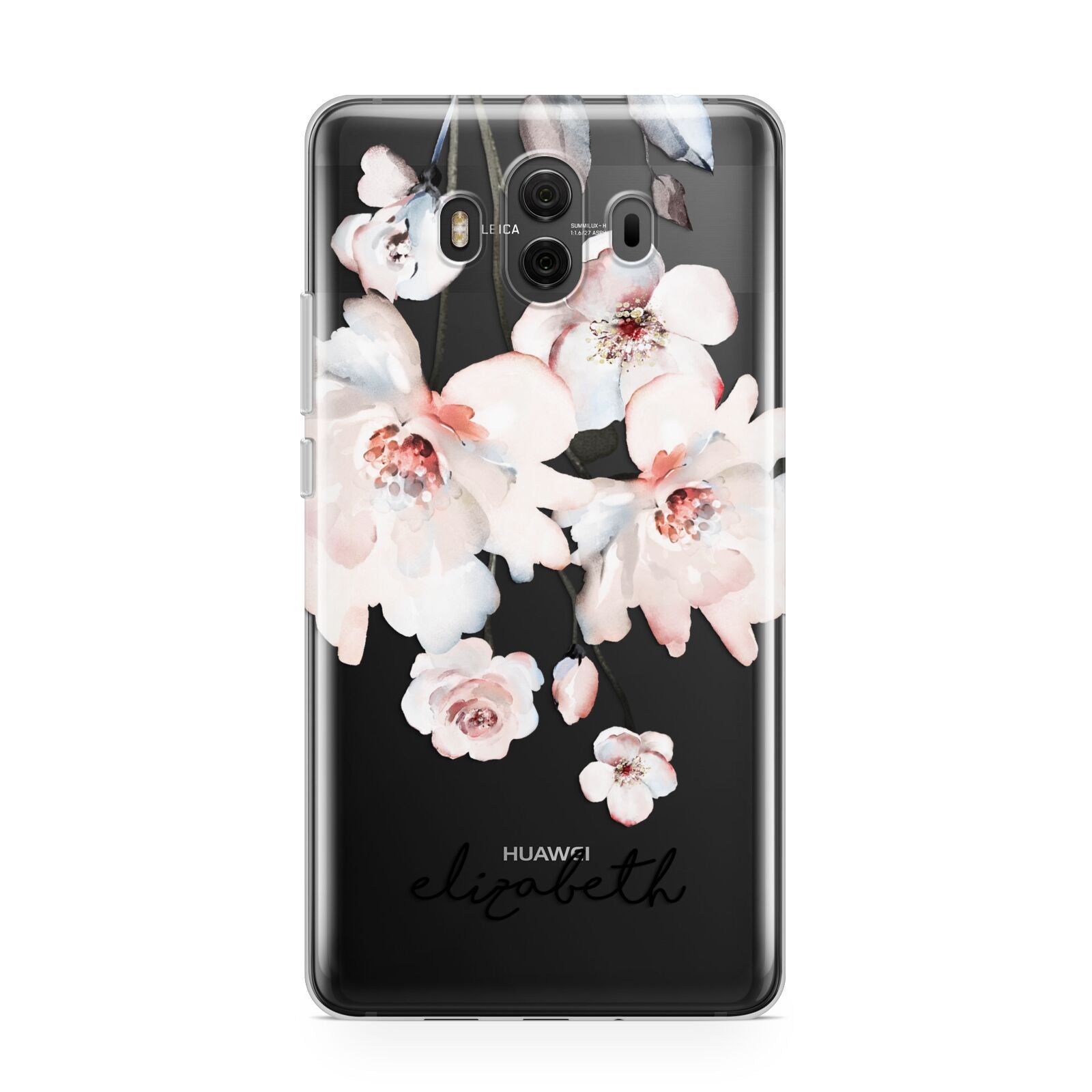 Personalised Name Roses Watercolour Huawei Mate 10 Protective Phone Case