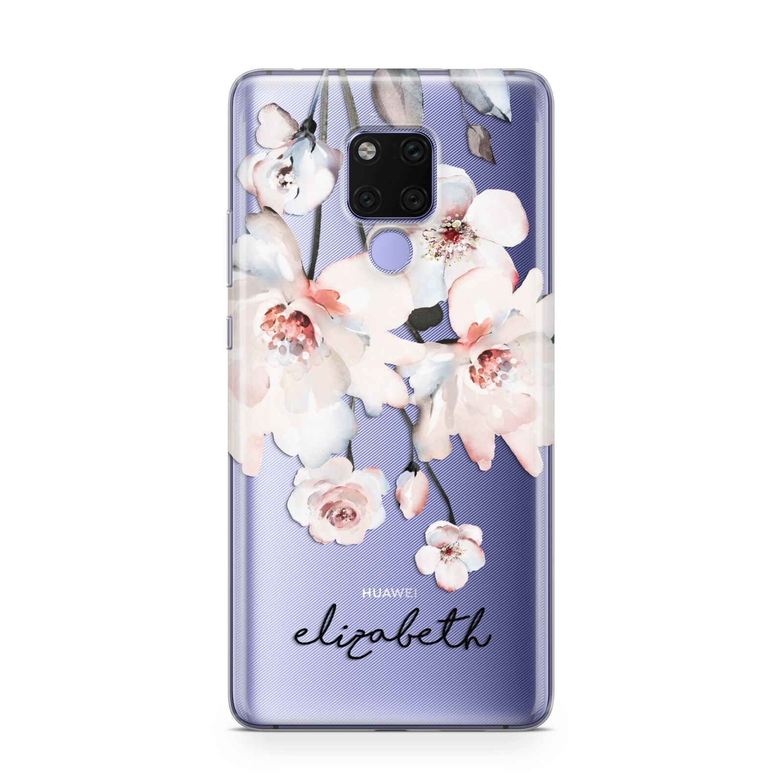 Personalised Name Roses Watercolour Huawei Mate 20X Phone Case