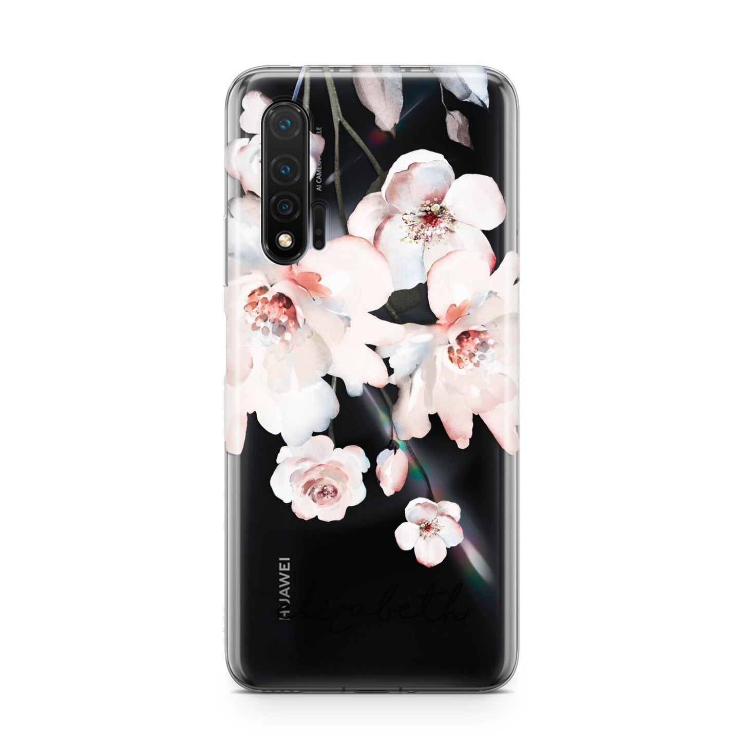 Personalised Name Roses Watercolour Huawei Nova 6 Phone Case