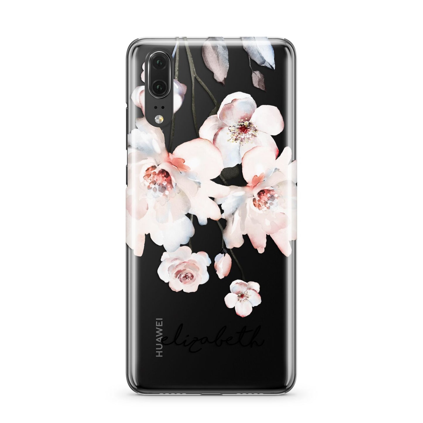 Personalised Name Roses Watercolour Huawei P20 Phone Case