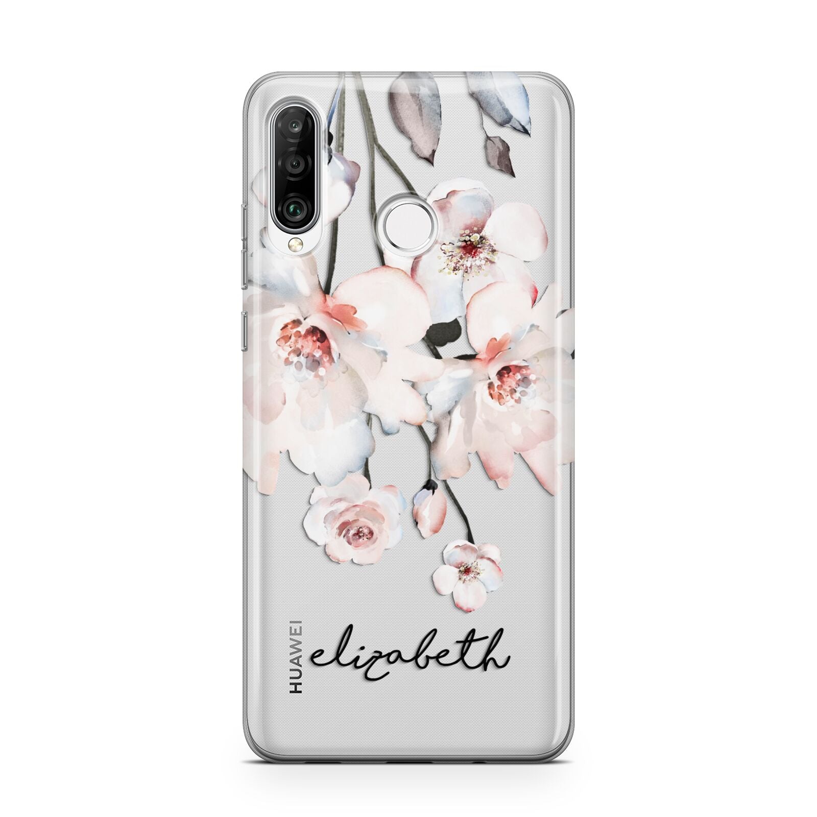 Personalised Name Roses Watercolour Huawei P30 Lite Phone Case