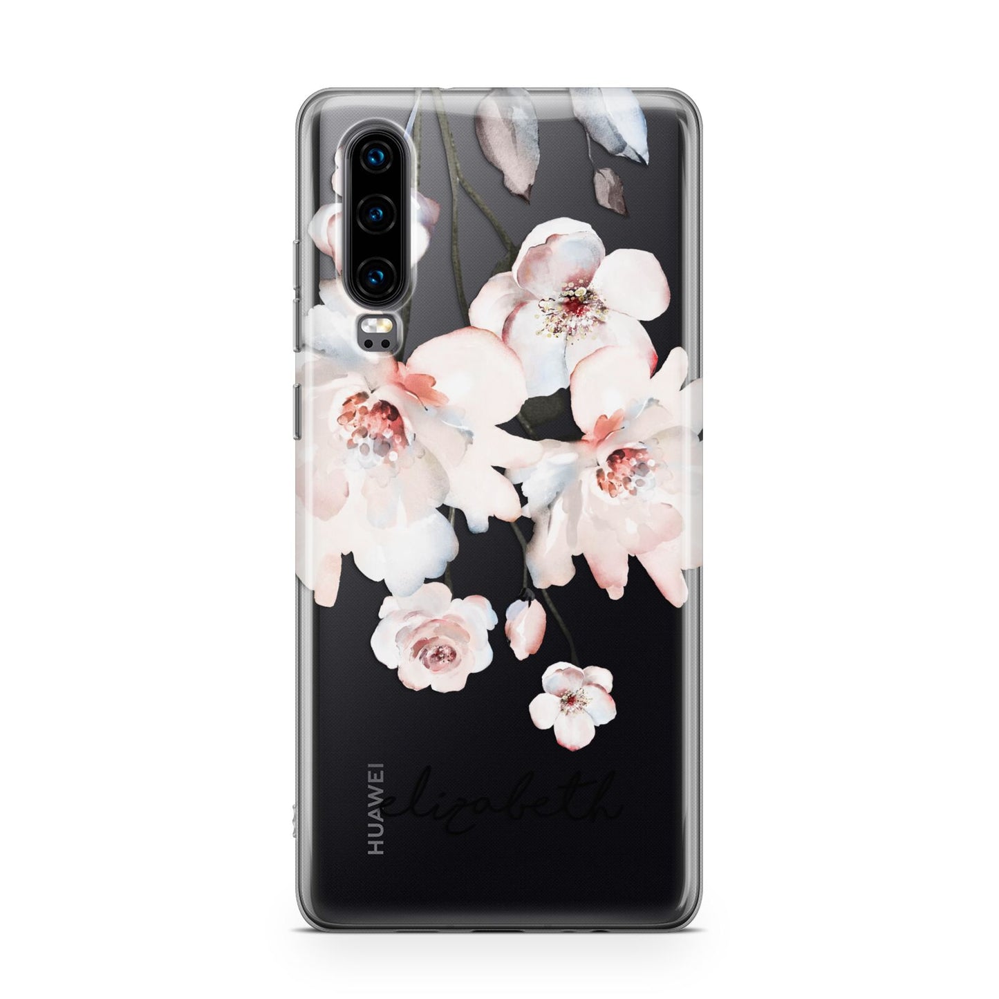 Personalised Name Roses Watercolour Huawei P30 Phone Case