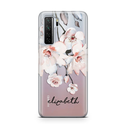 Personalised Name Roses Watercolour Huawei P40 Lite 5G Phone Case