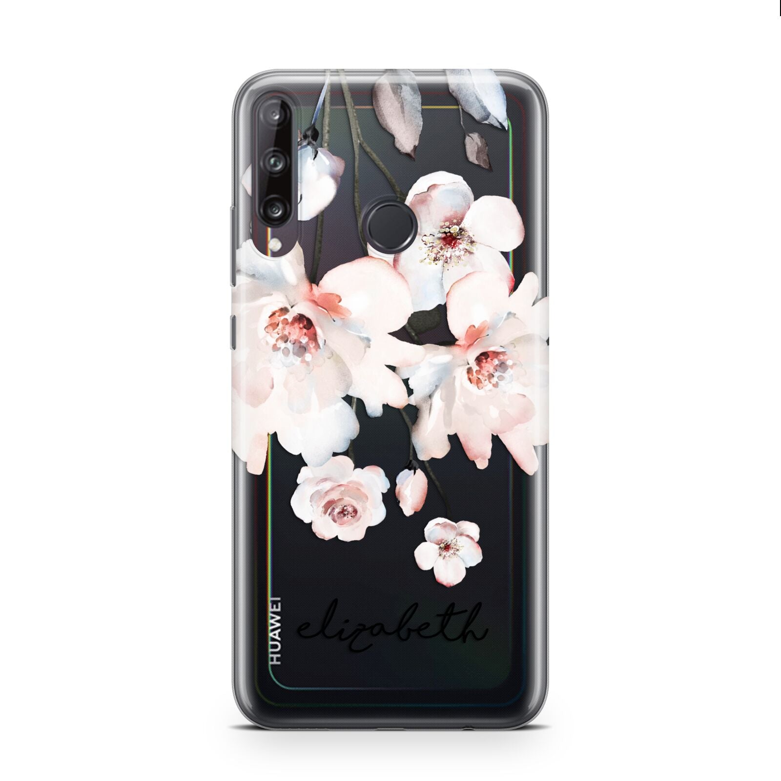 Personalised Name Roses Watercolour Huawei P40 Lite E Phone Case