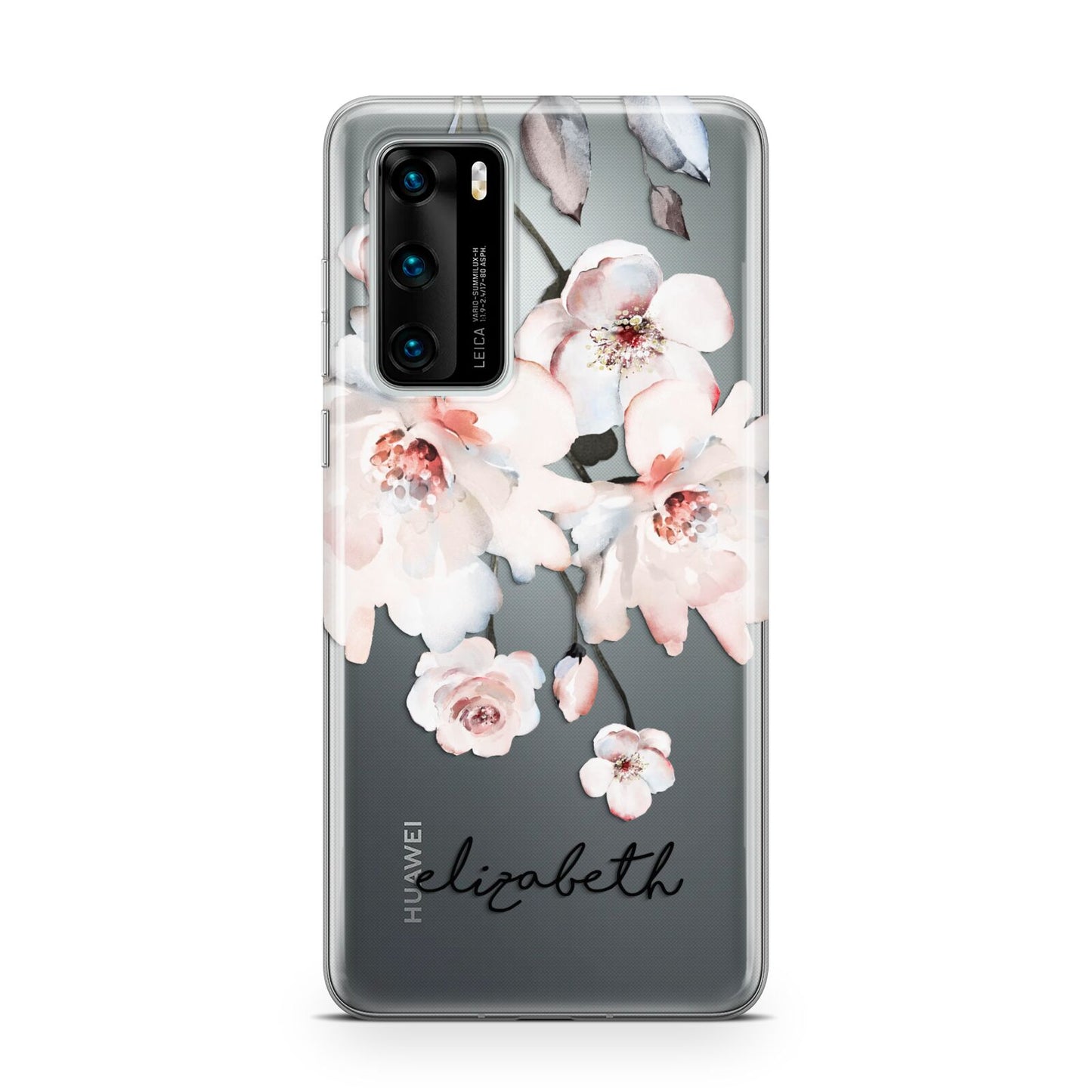 Personalised Name Roses Watercolour Huawei P40 Phone Case