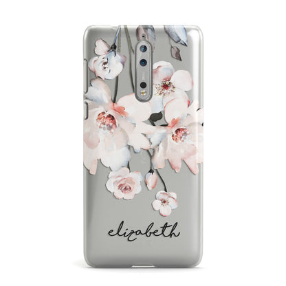 Personalised Name Roses Watercolour Nokia Case