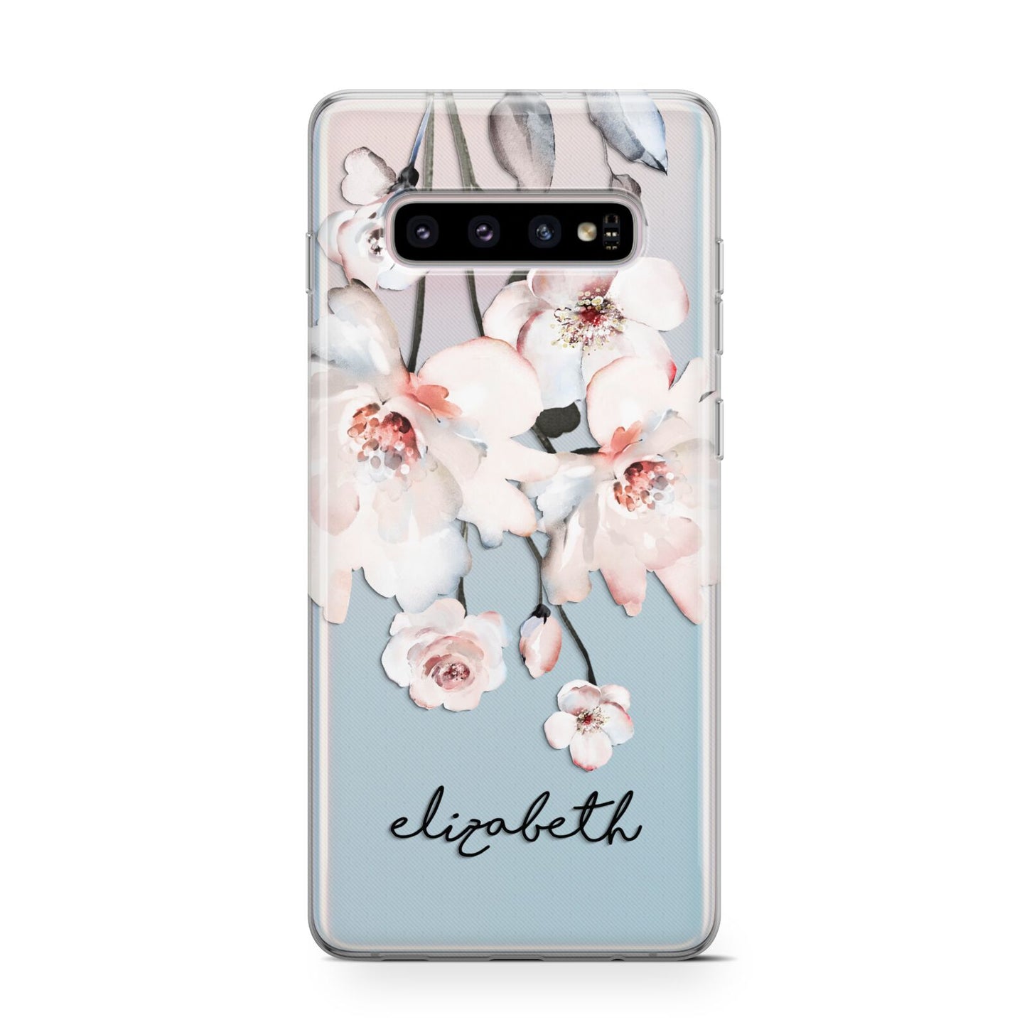 Personalised Name Roses Watercolour Protective Samsung Galaxy Case