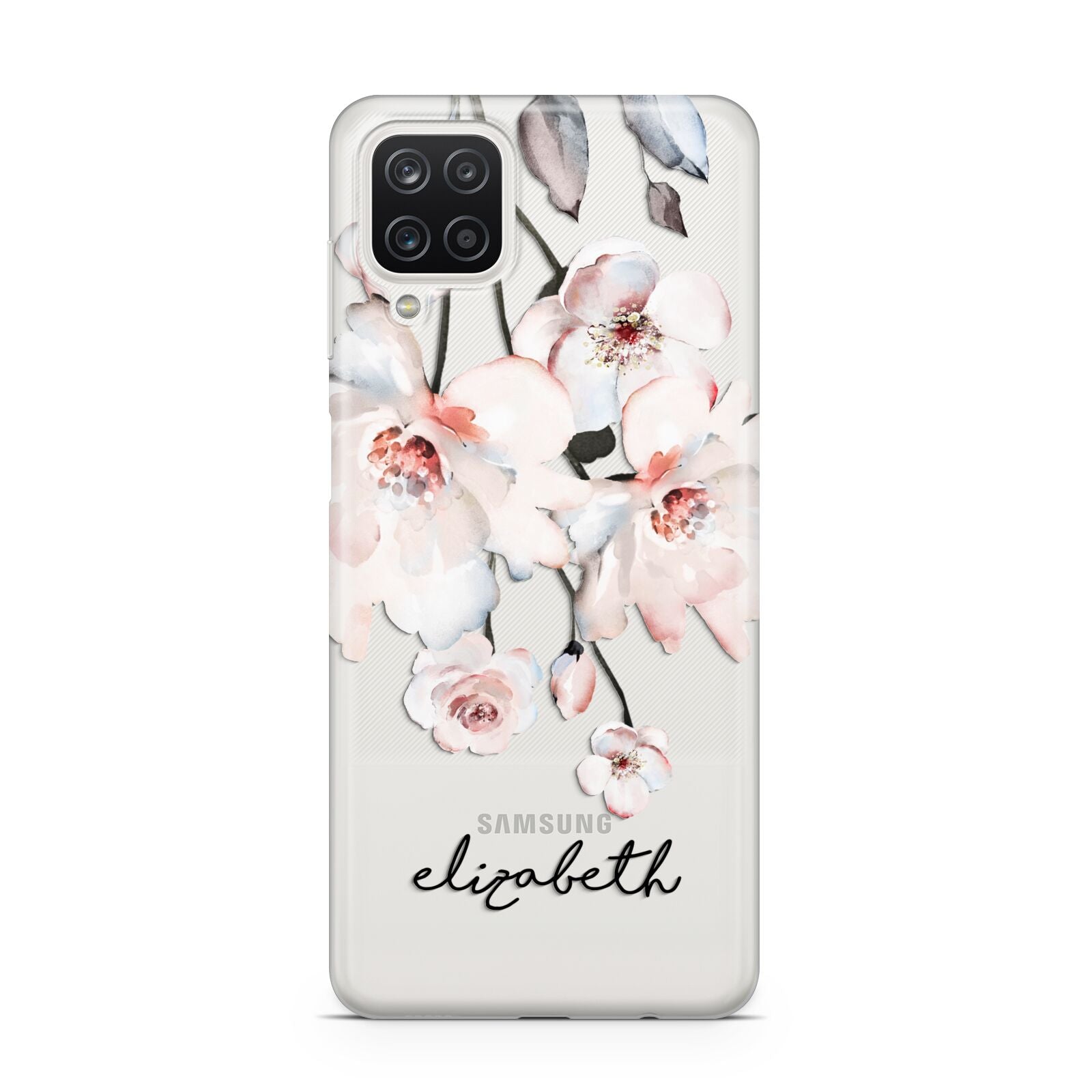 Personalised Name Roses Watercolour Samsung A12 Case