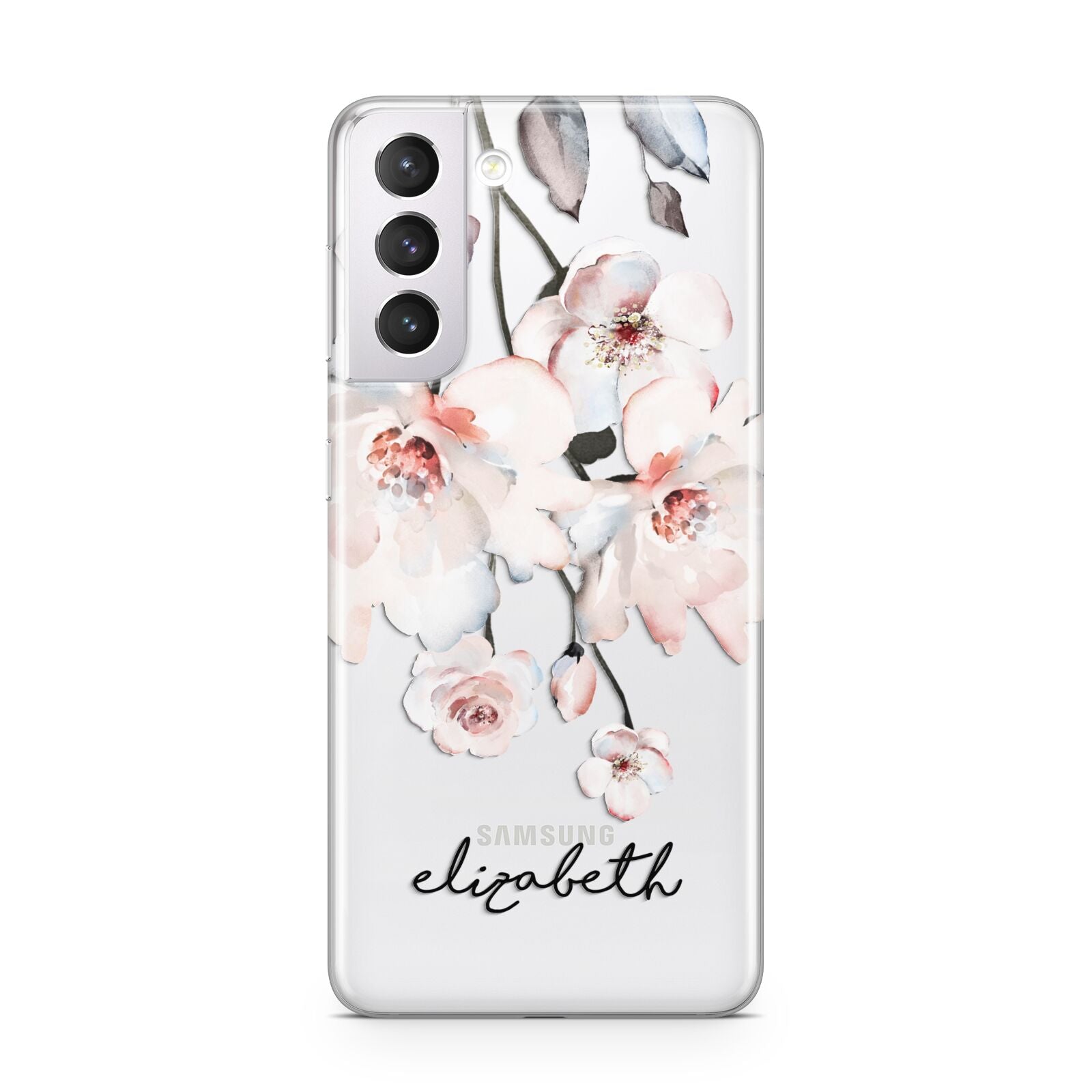 Personalised Name Roses Watercolour Samsung S21 Case