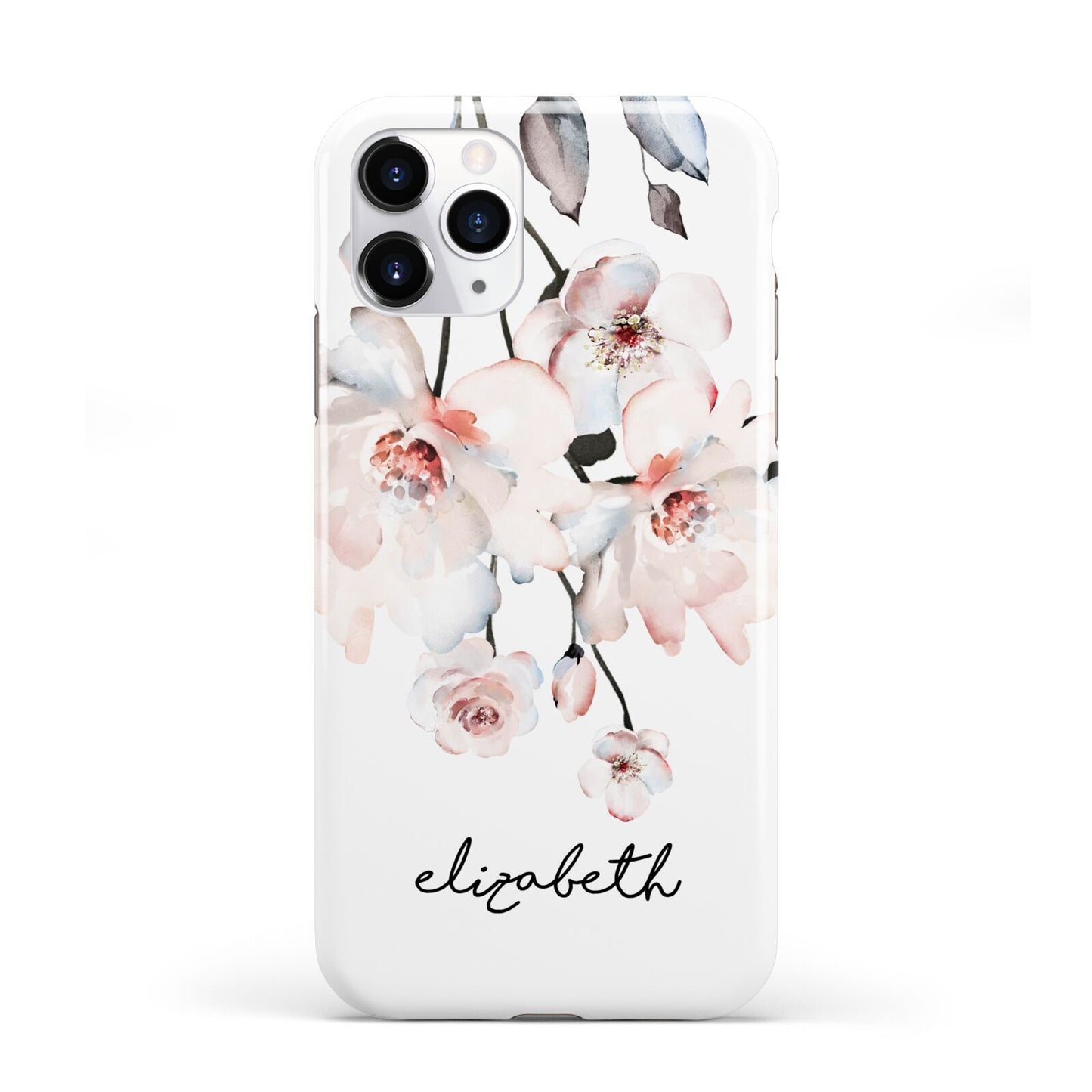Personalised Name Roses Watercolour iPhone 11 Pro 3D Tough Case