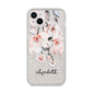 Personalised Name Roses Watercolour iPhone 14 Plus Glitter Tough Case Starlight