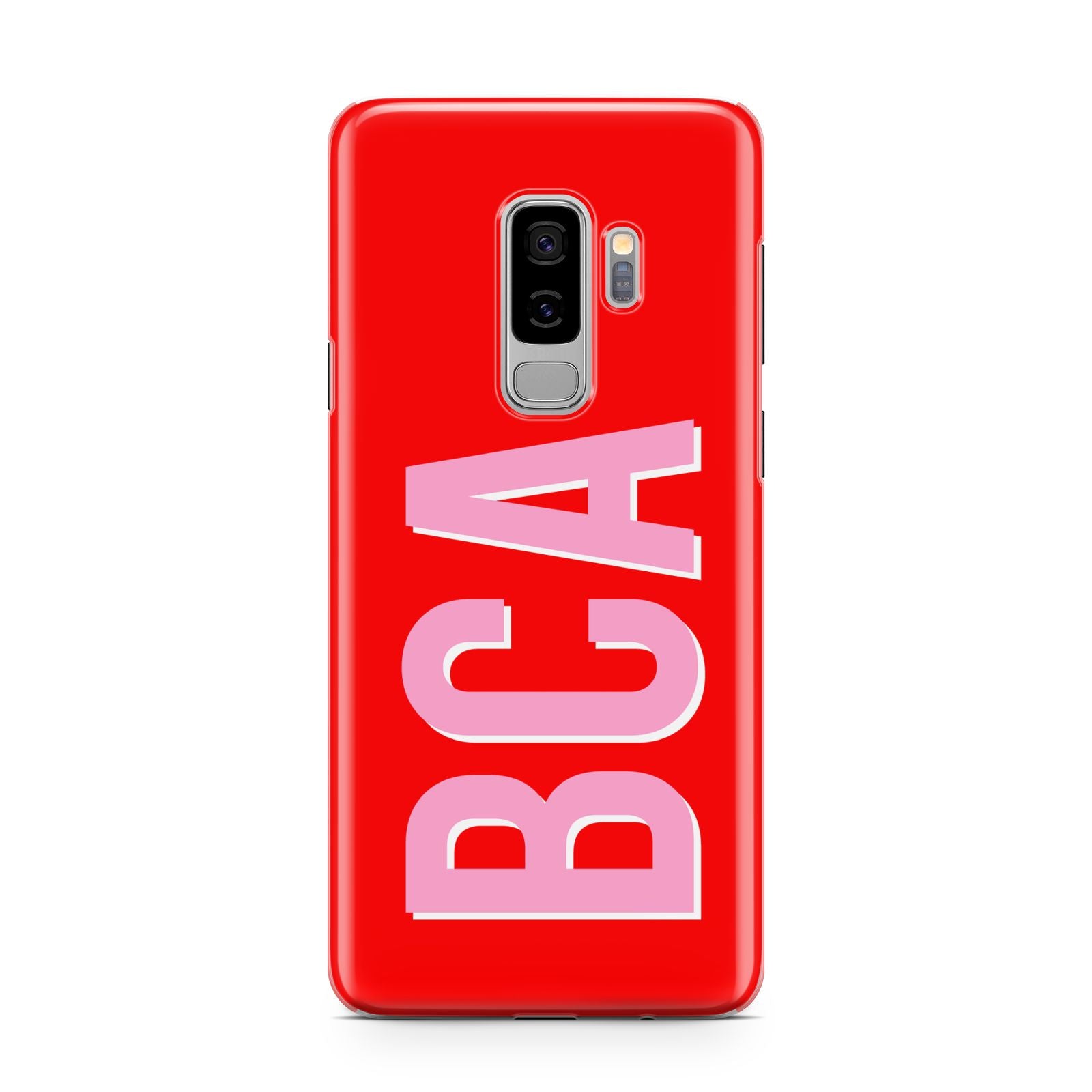 Personalised Name Samsung Galaxy S9 Plus Case on Silver phone