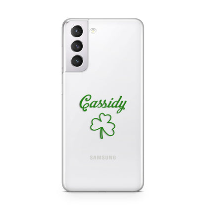 Personalised Name Shamrock Samsung S21 Case