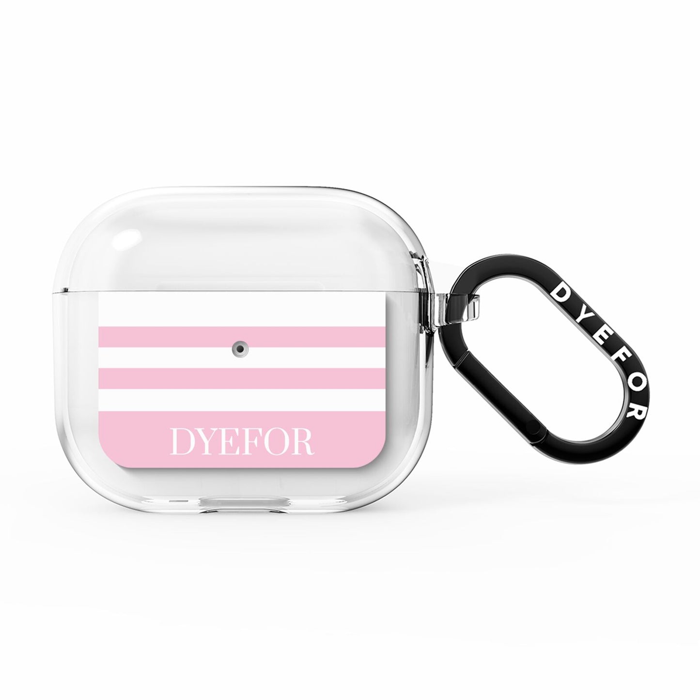 Personalised Name Striped AirPods Clear Case 3rd Gen