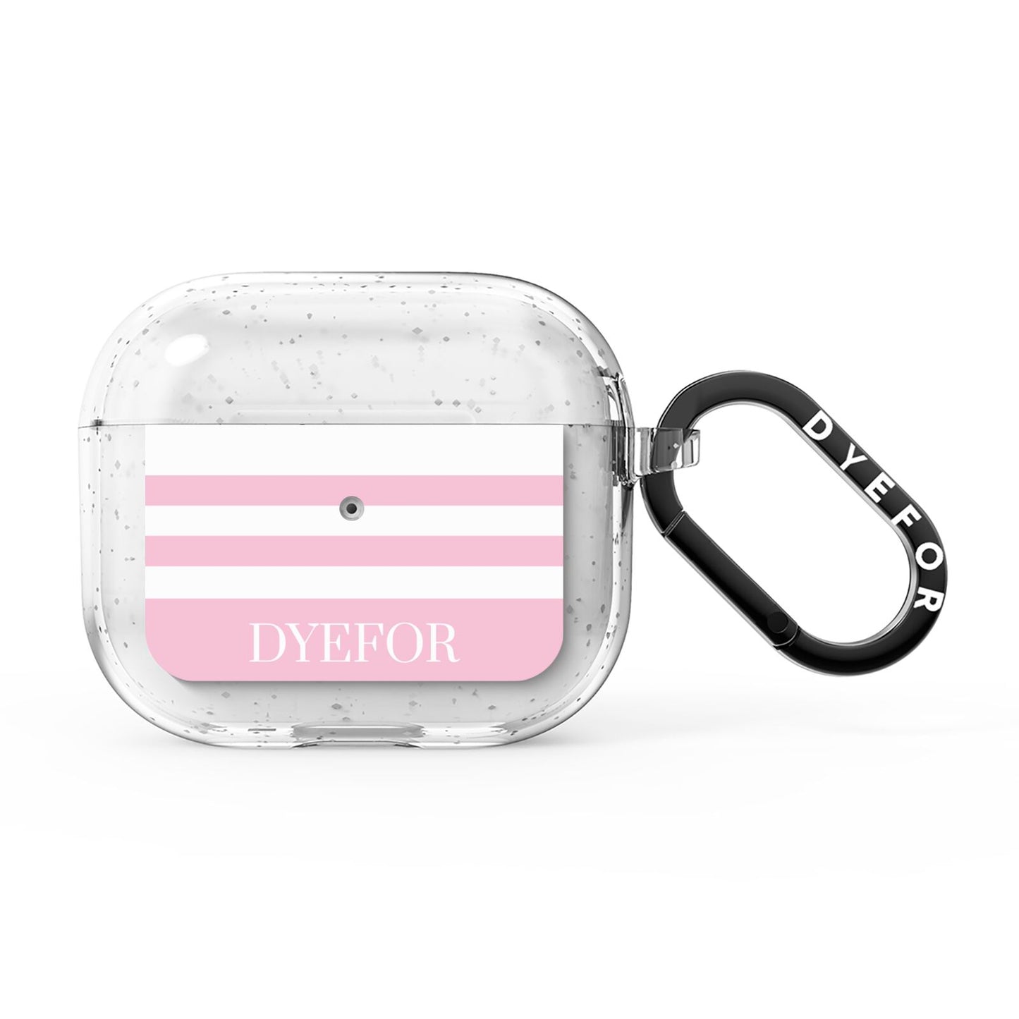 Personalised Name Striped AirPods Glitter Case 3rd Gen