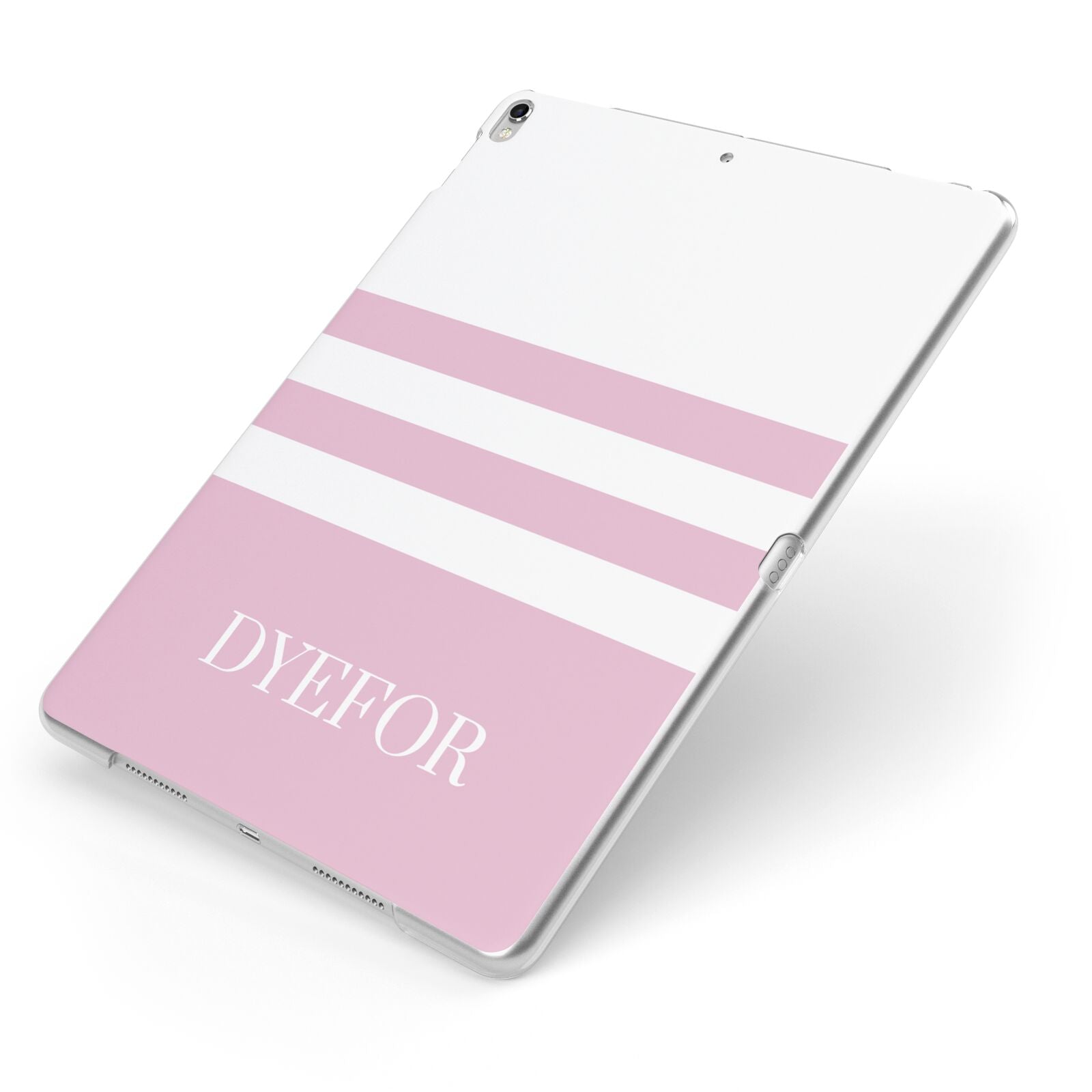 Personalised Name Striped Apple iPad Case on Silver iPad Side View