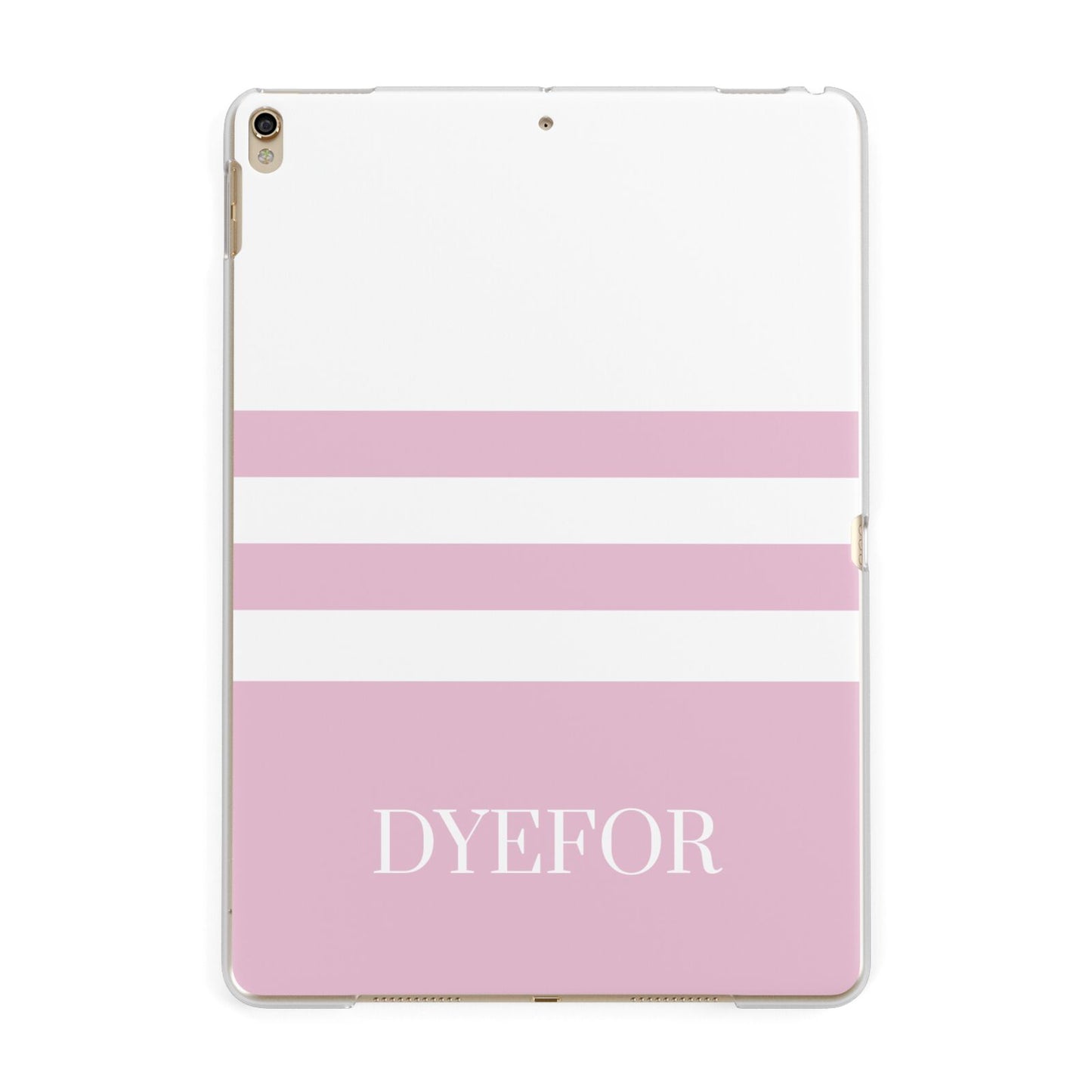 Personalised Name Striped Apple iPad Gold Case